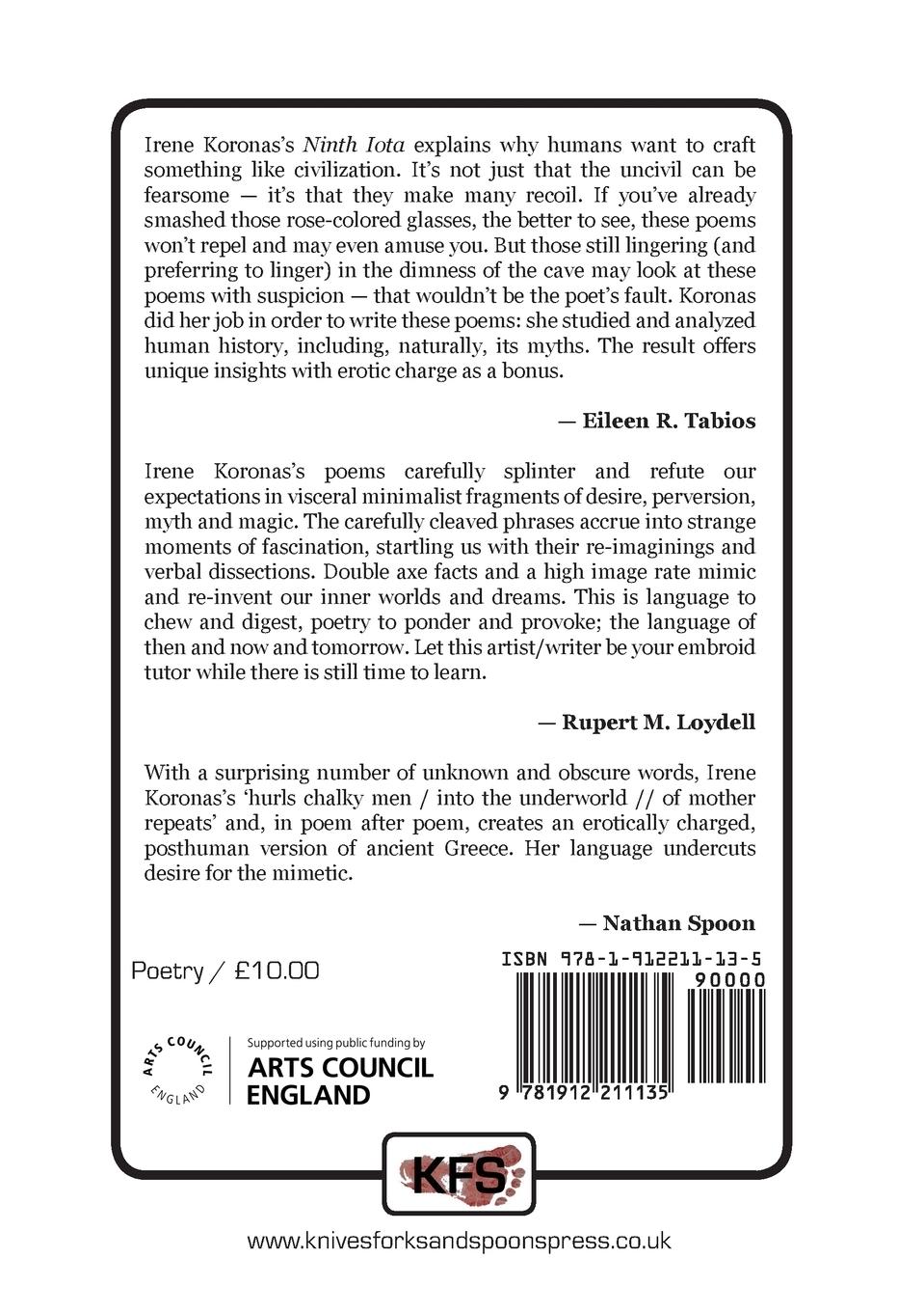 Rückseitencover Ninth Iota