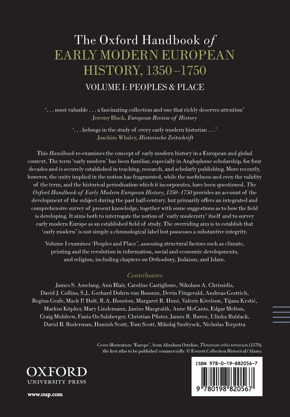 Rückseitencover The Oxford Handbook of Early Modern European History, 1350-1750