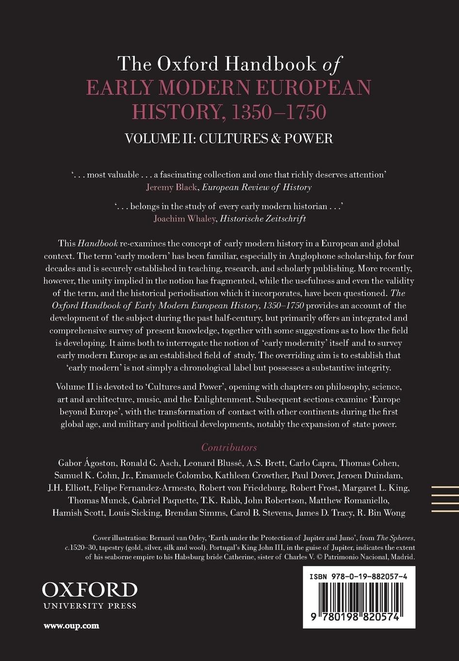 Rückseitencover The Oxford Handbook of Early Modern European History, 1350-1750