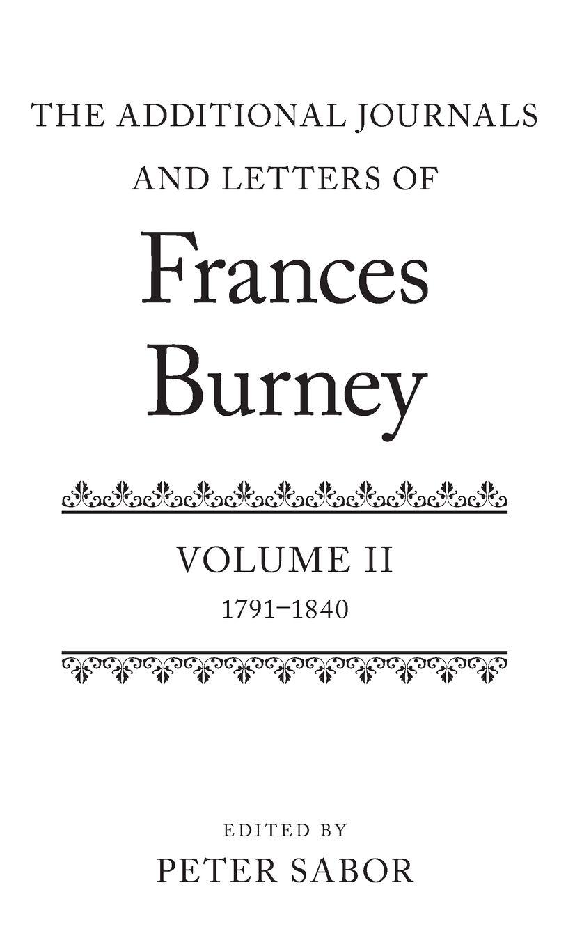 Vorderes Coverbild Additional Journals and Letters of Frances Burney