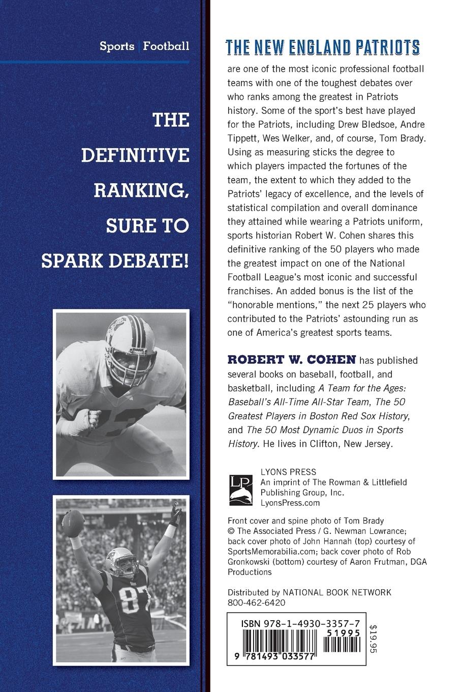 Rückseitencover The 50 Greatest Players in New England Patriots Football History