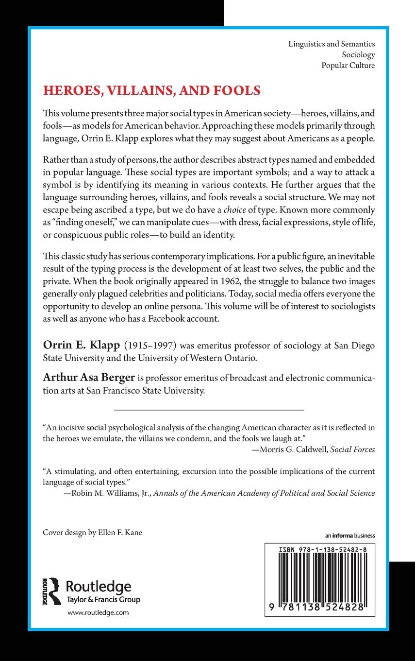 Rückseitencover Heroes, Villains, and Fools