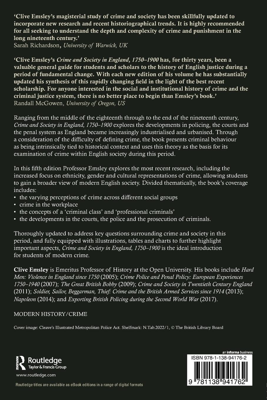 Rückseitencover Crime and Society in England, 1750-1900