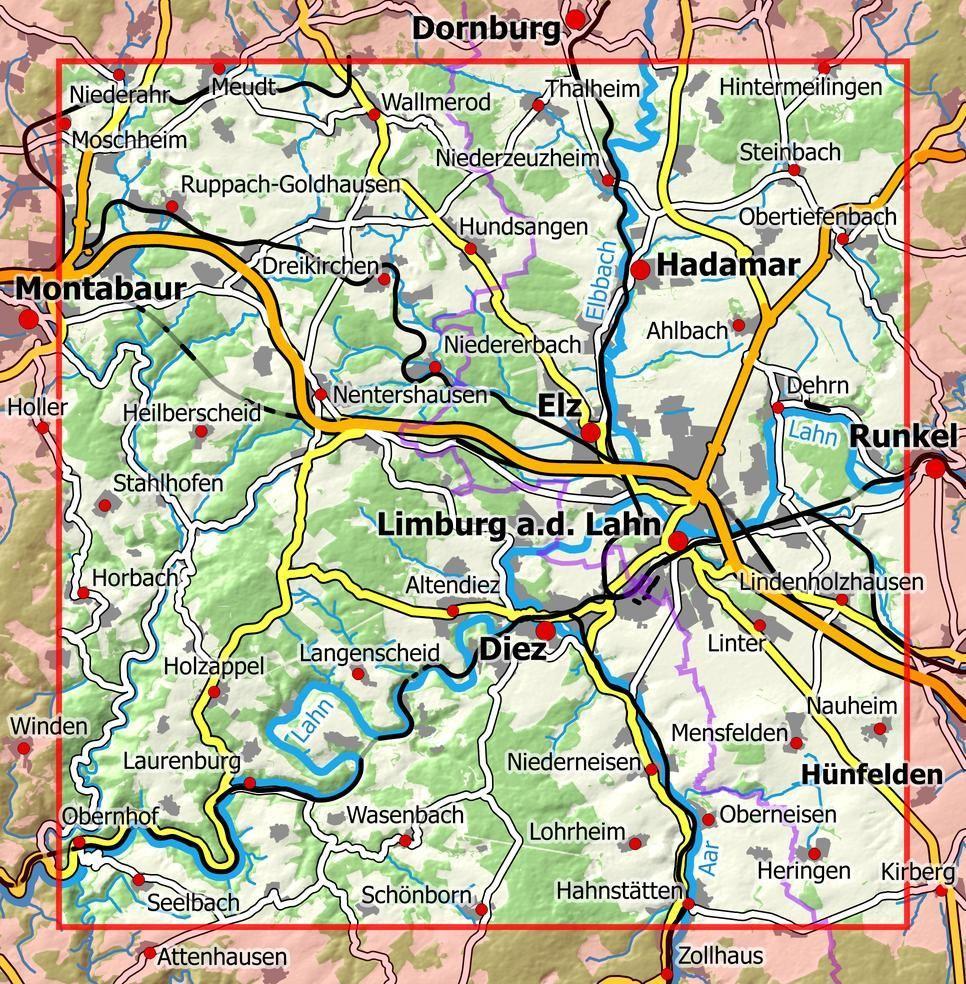 Beispielinhalt (Bild) Limburg a.d. Lahn und Umgebung 1 : 25 000, Blatt 43-558
