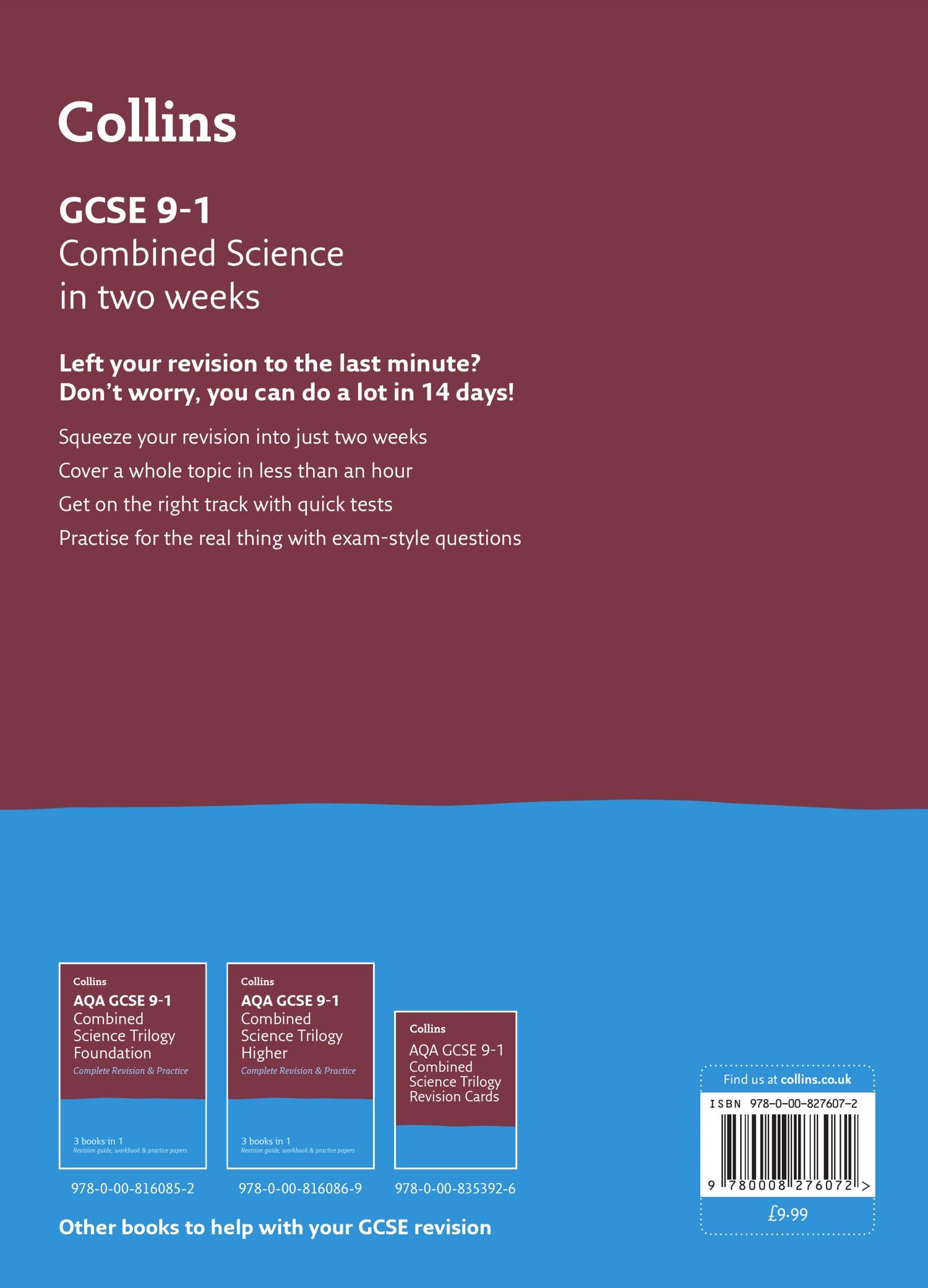 Rückseitencover GCSE 9-1 Combined Science In Two Weeks