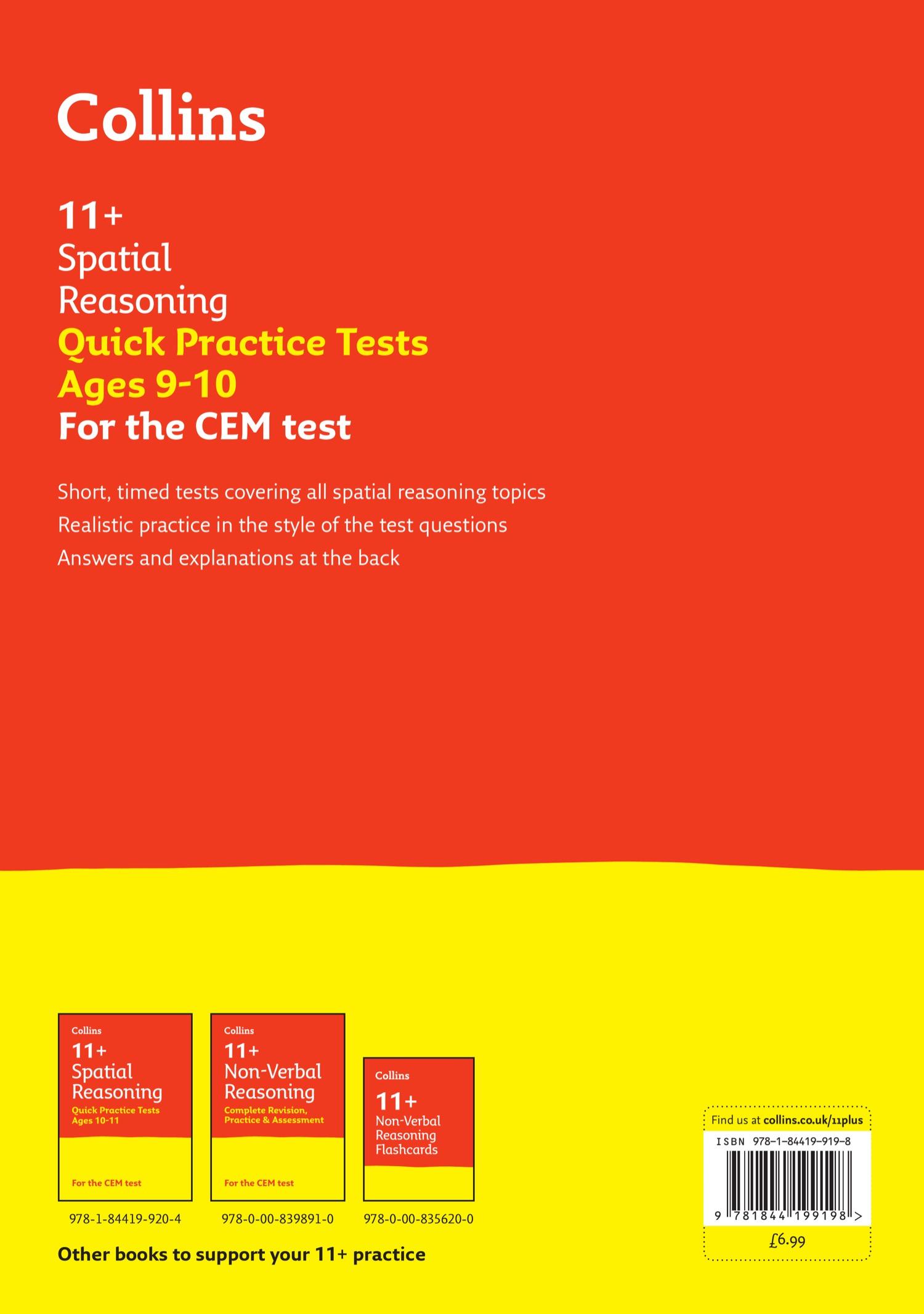 Rückseitencover 11+ Spatial Reasoning Quick Practice Tests Age 9-10 (Year 5)