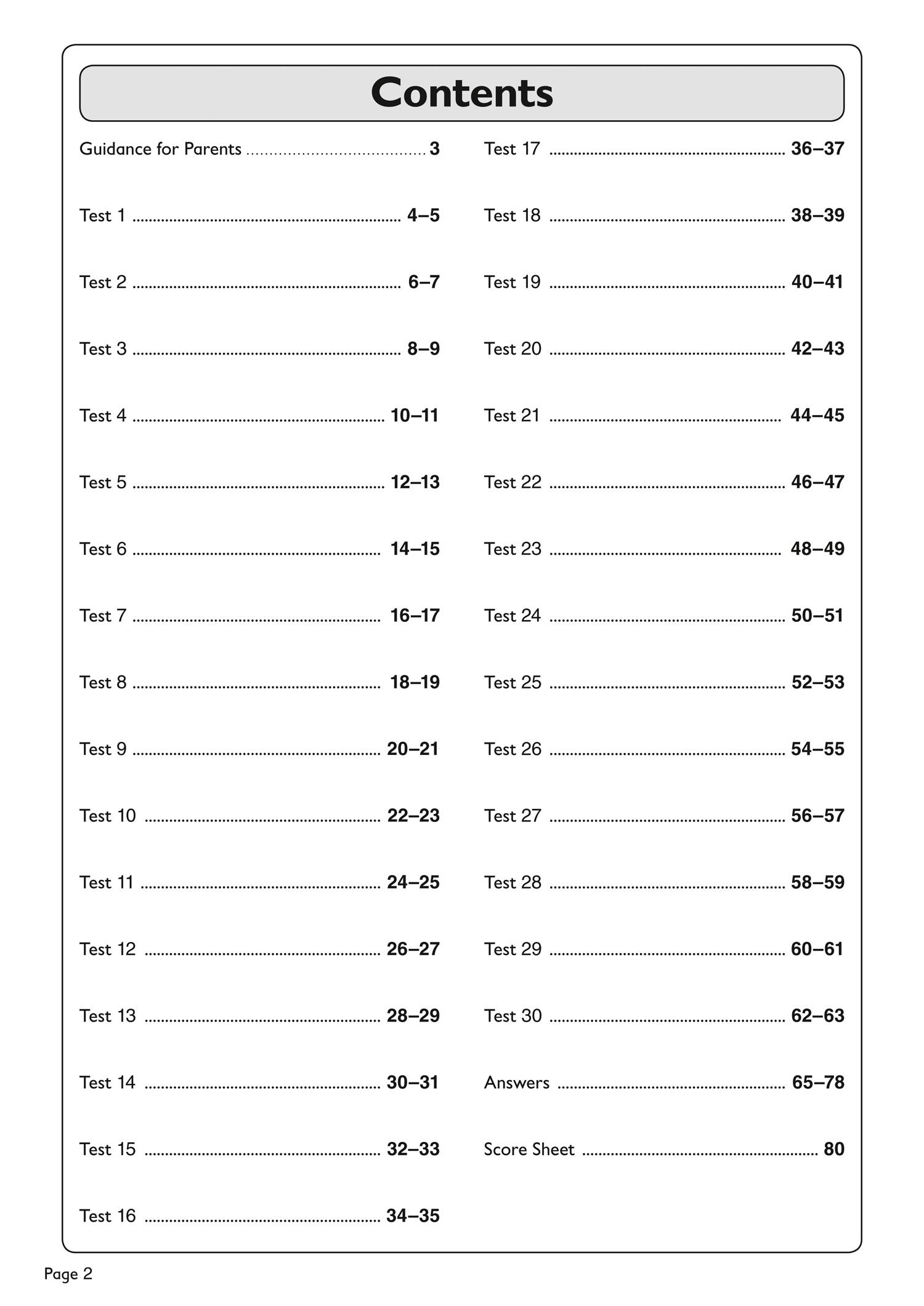 Beispielinhalt (Bild) 11+ Arithmetic Practice Workbook