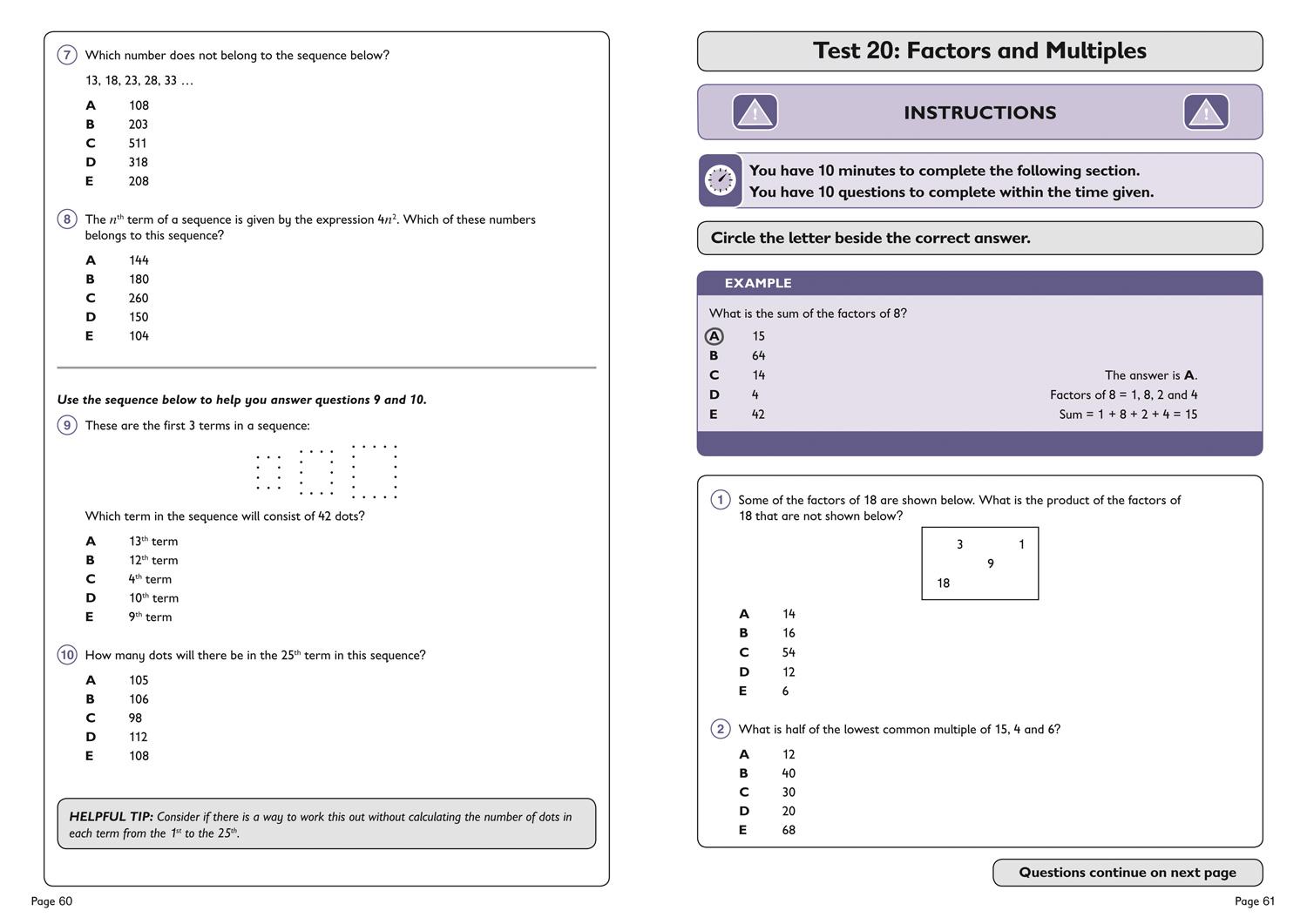 Beispielinhalt (Bild) 11+ Maths Problem Solving Practice Workbook