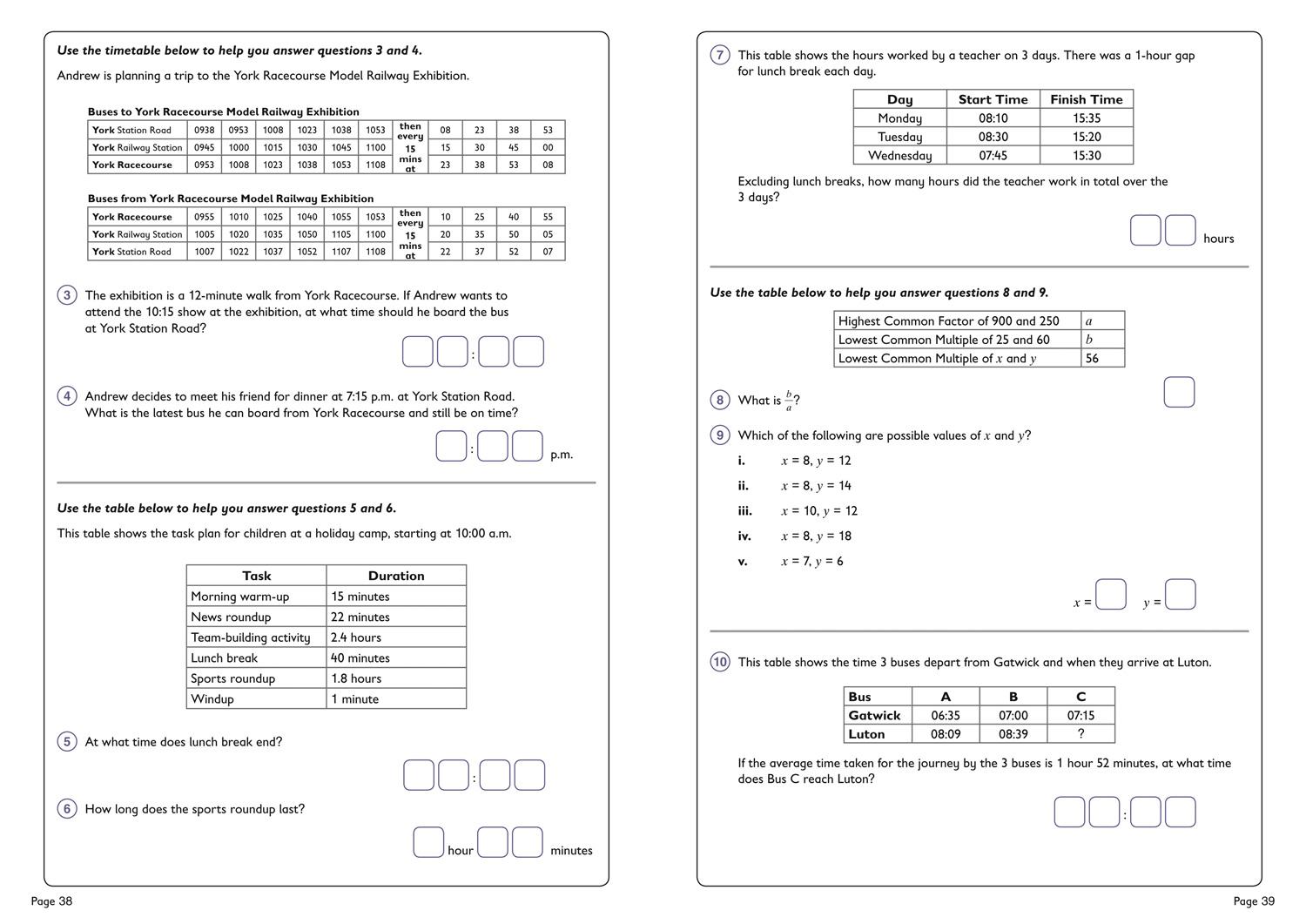 Beispielinhalt (Bild) 11+ Maths Problem Solving Practice Workbook