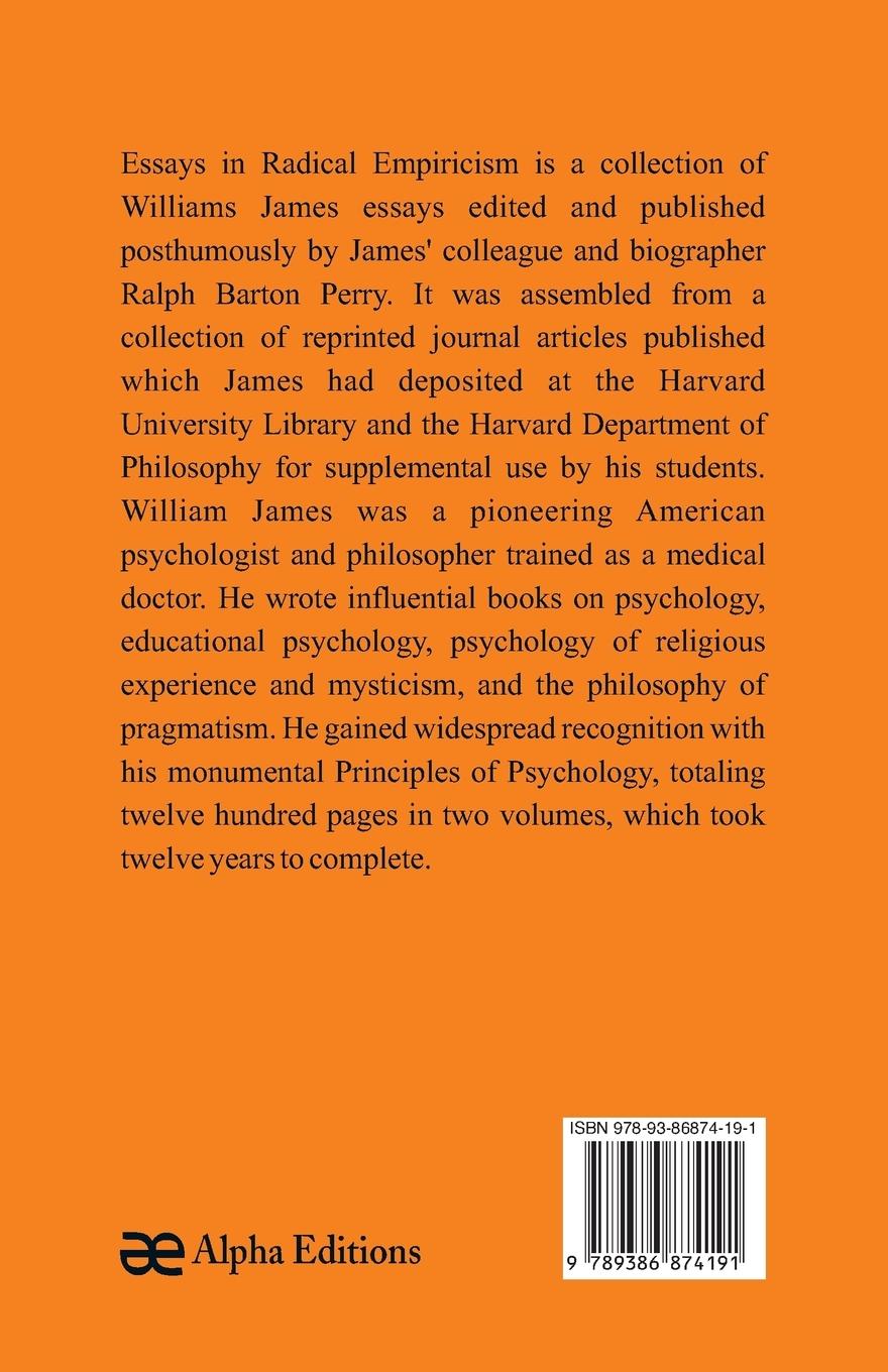 Rückseitencover Essays in Radical Empiricism