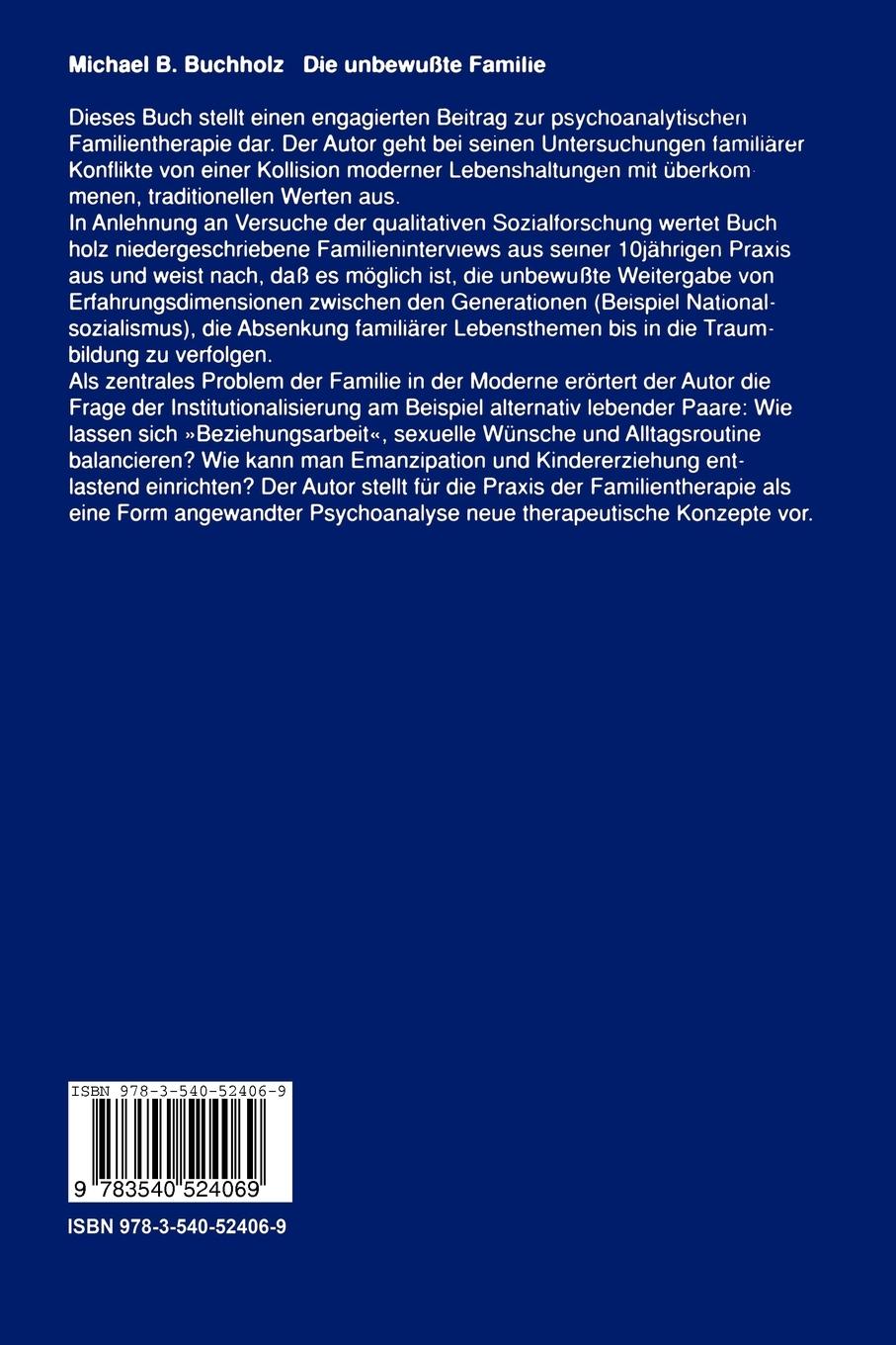 Rückseitencover Die unbewußte Familie