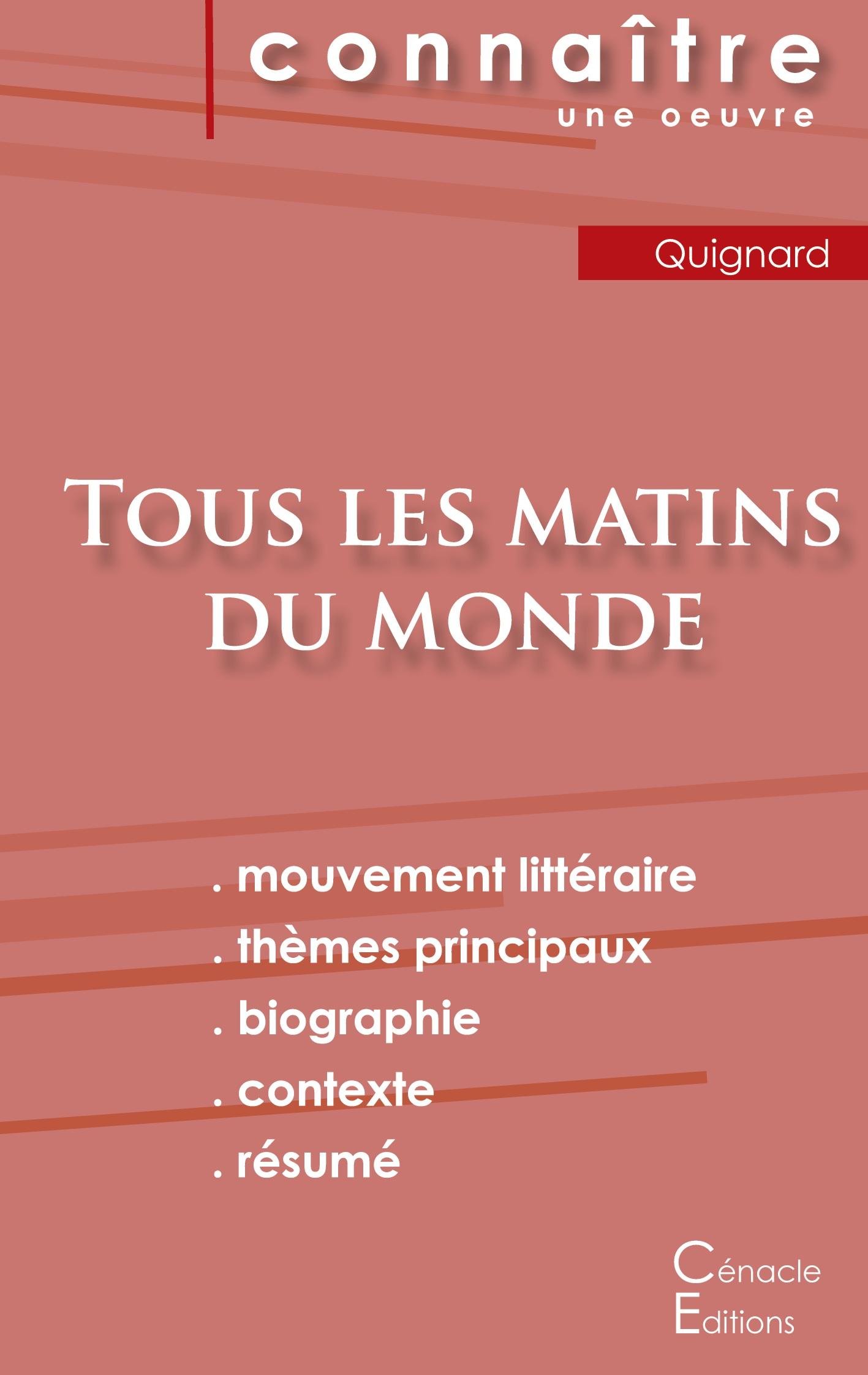 Vorderes Coverbild Fiche de lecture Tous les matins du monde (Analyse littéraire de référence et résumé complet)