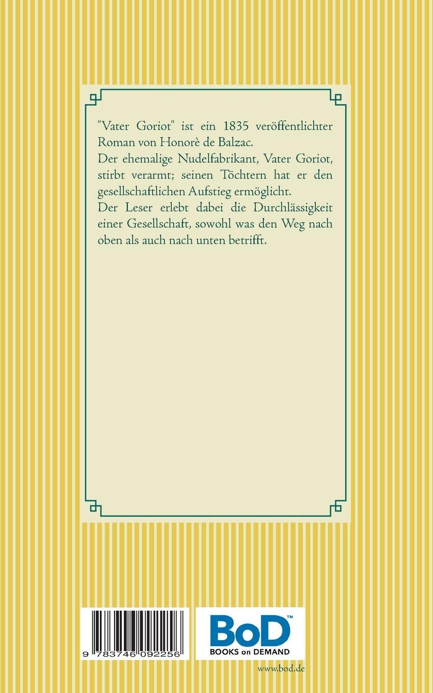 Rückseitencover Vater Goriot