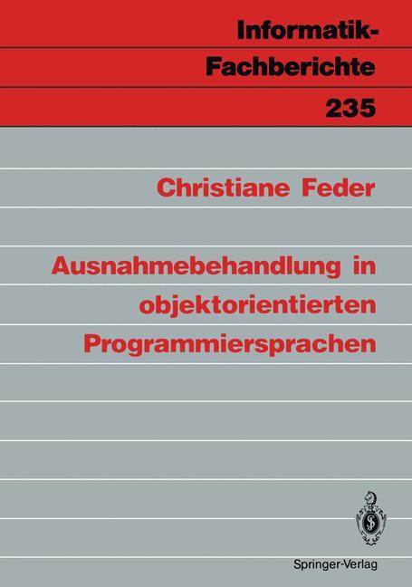 Vorderes Coverbild Ausnahmebehandlung in objektorientierten Programmiersprachen