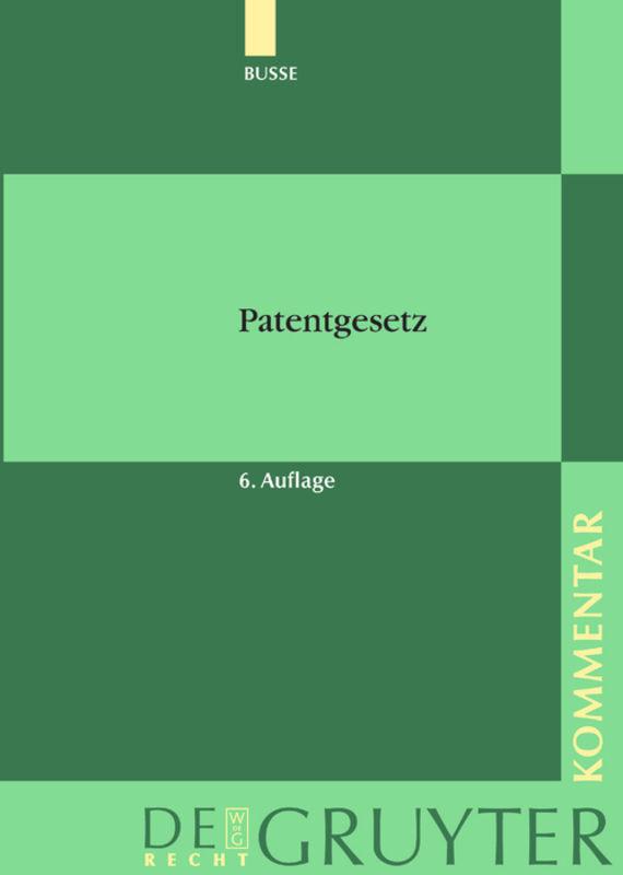 Vorderes Coverbild Patentgesetz