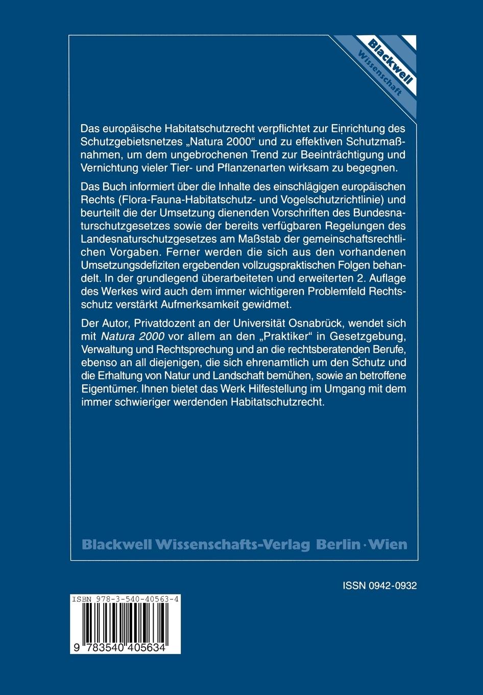 Rückseitencover Natura 2000