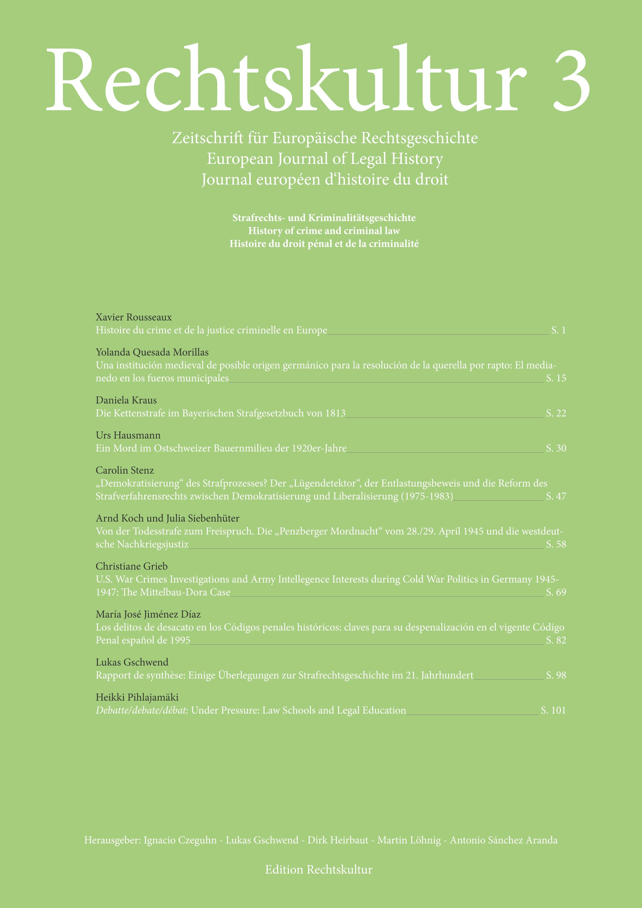 Vorderes Coverbild Rechtskultur 3