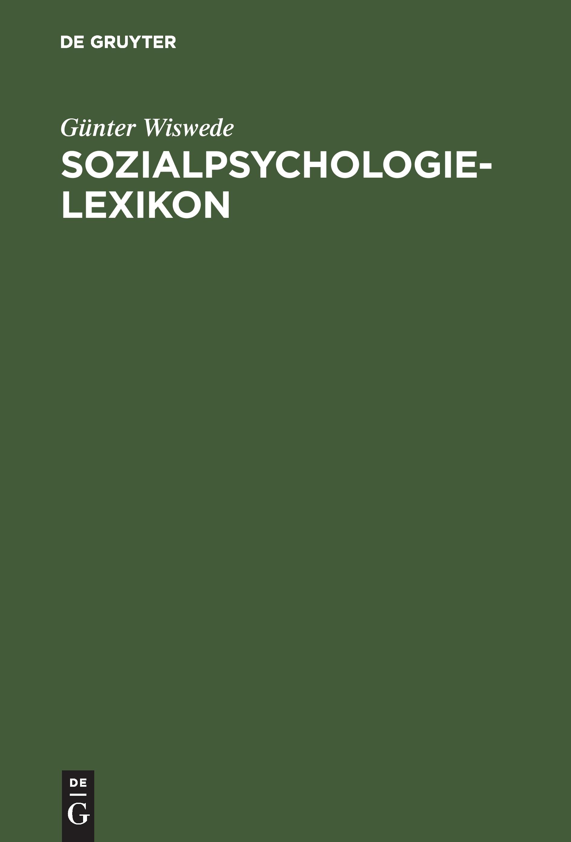 Vorderes Coverbild Sozialpsychologie-Lexikon