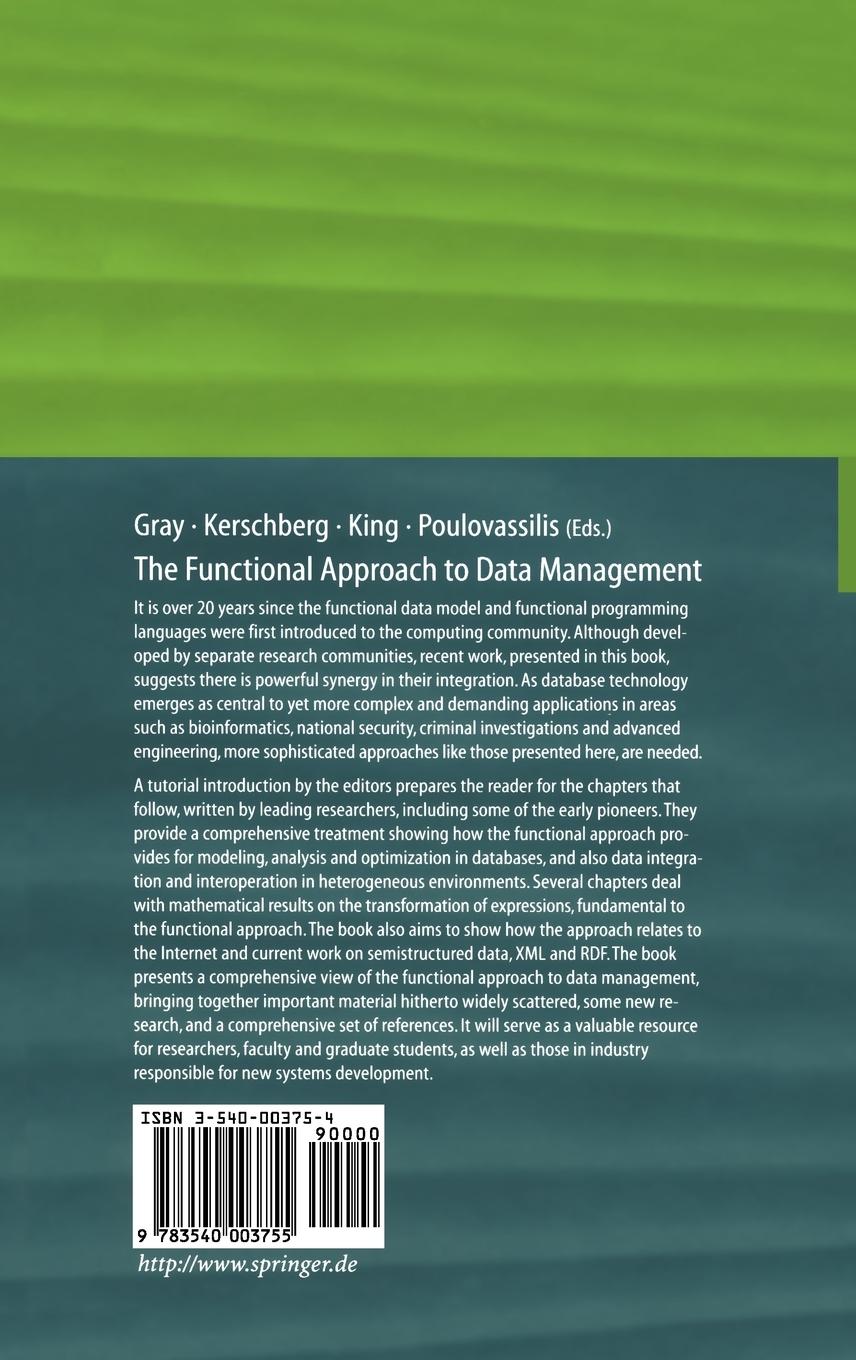 Rückseitencover The Functional Approach to Data Management