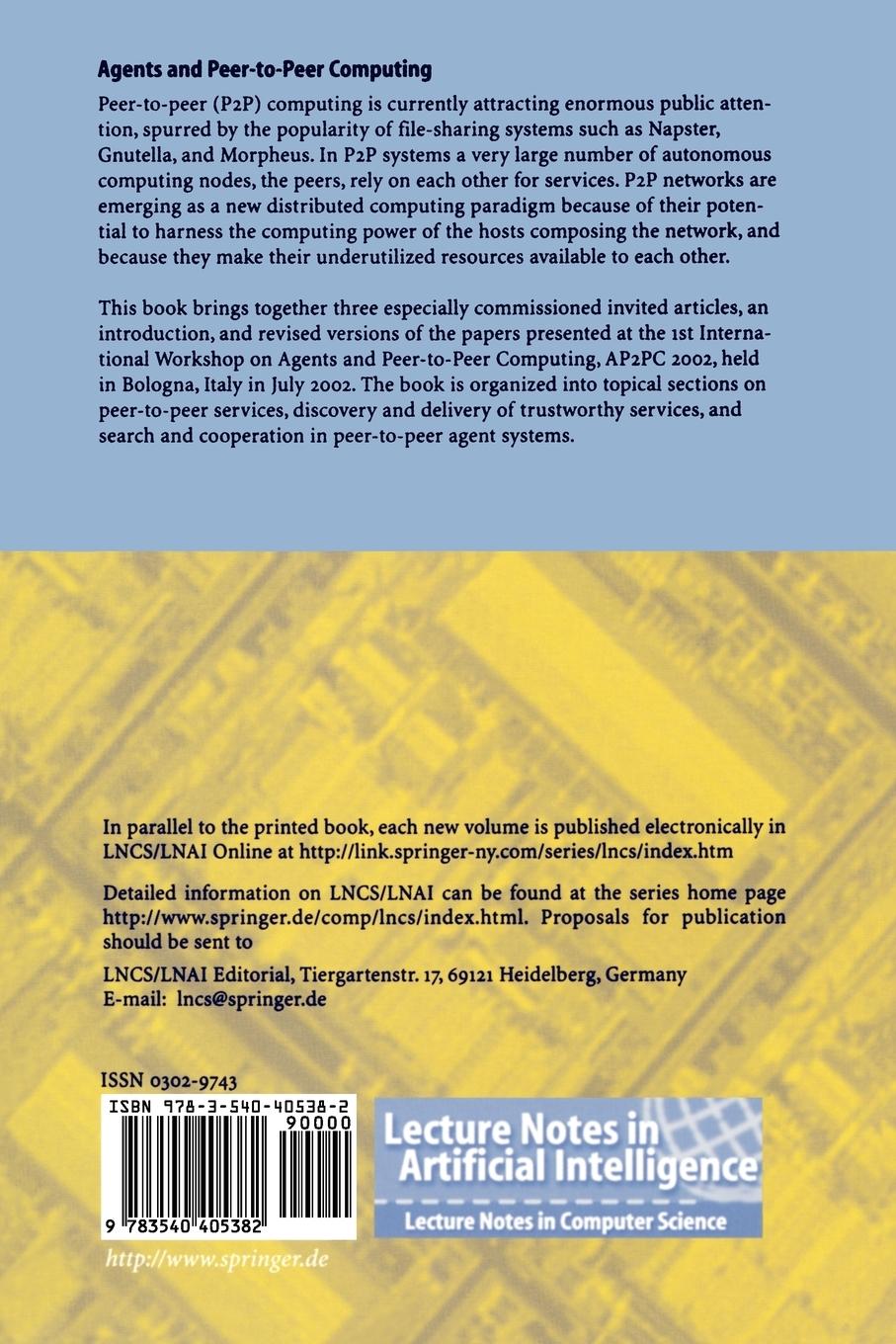 Rückseitencover Agents and Peer-to-Peer Computing