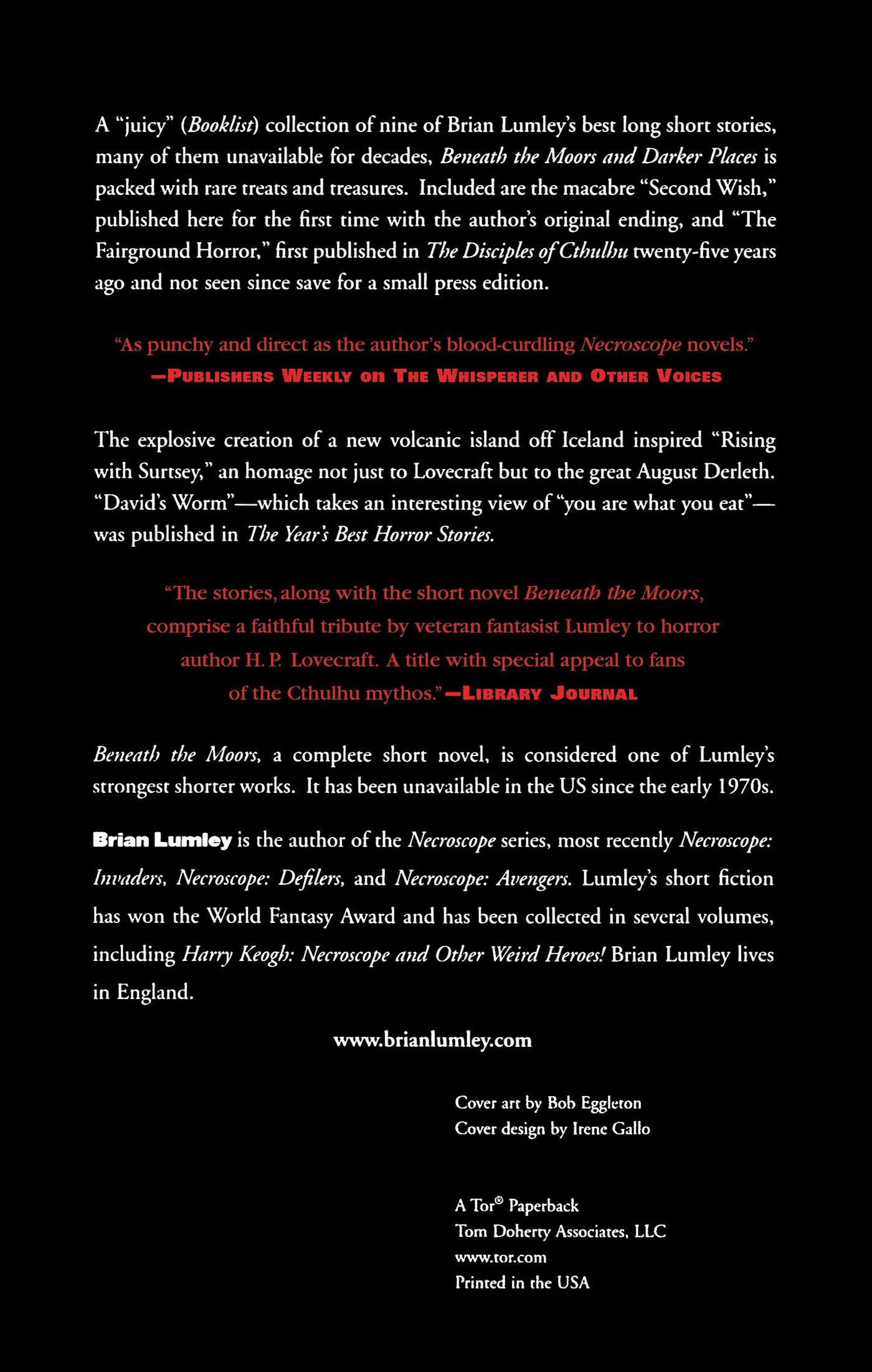 Rückseitencover Beneath the Moors and Darker Places