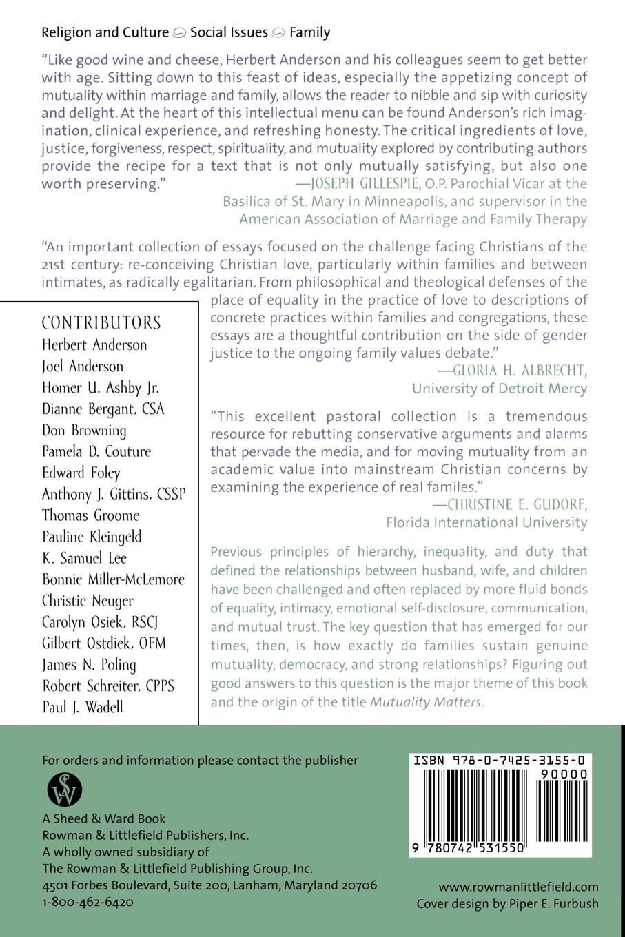 Rückseitencover Mutuality Matters