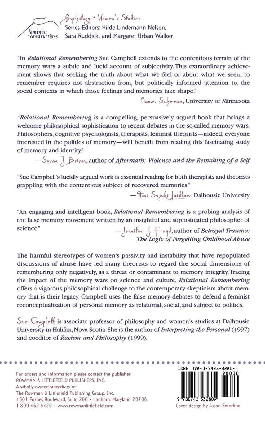 Rückseitencover Relational Remembering