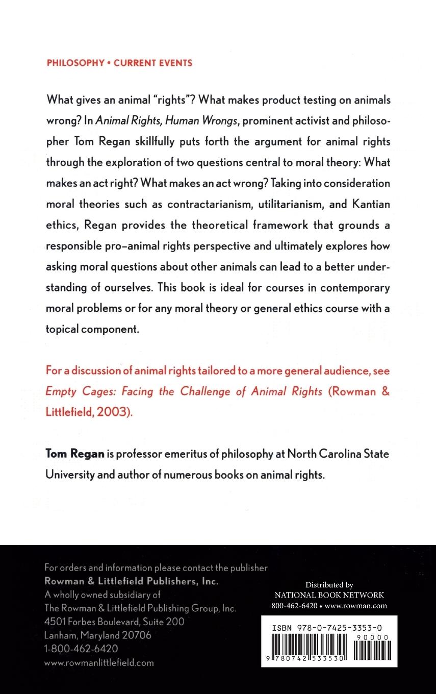 Rückseitencover Animal Rights, Human Wrongs