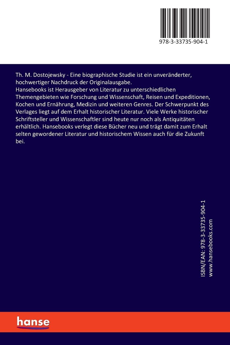 Rückseitencover Th. M. Dostojewsky