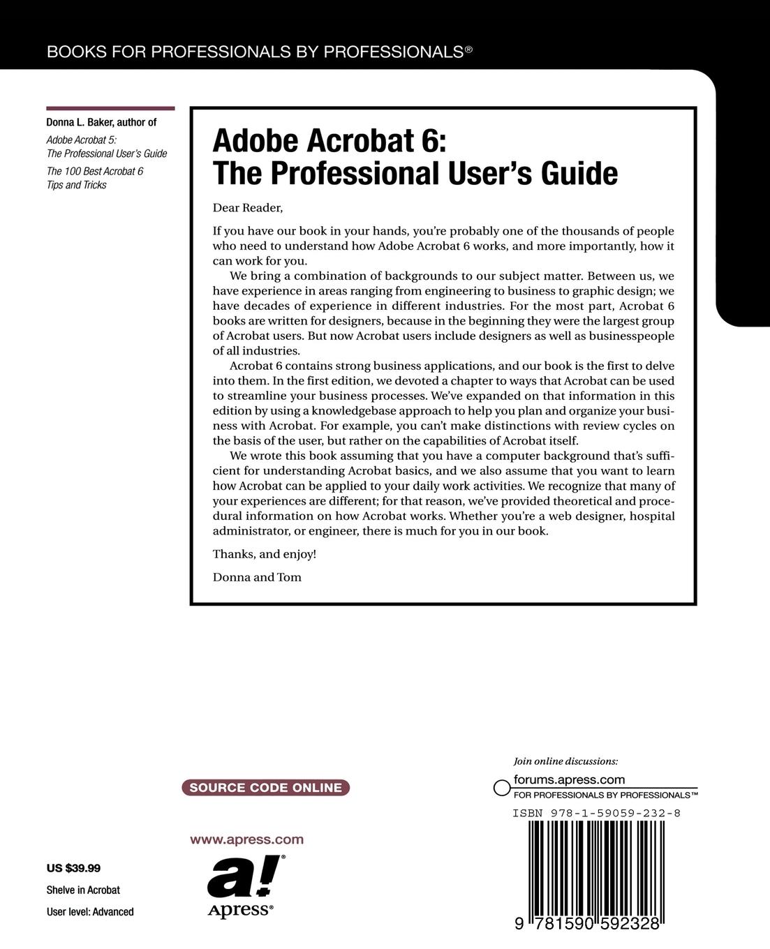 Rückseitencover Adobe Acrobat 6