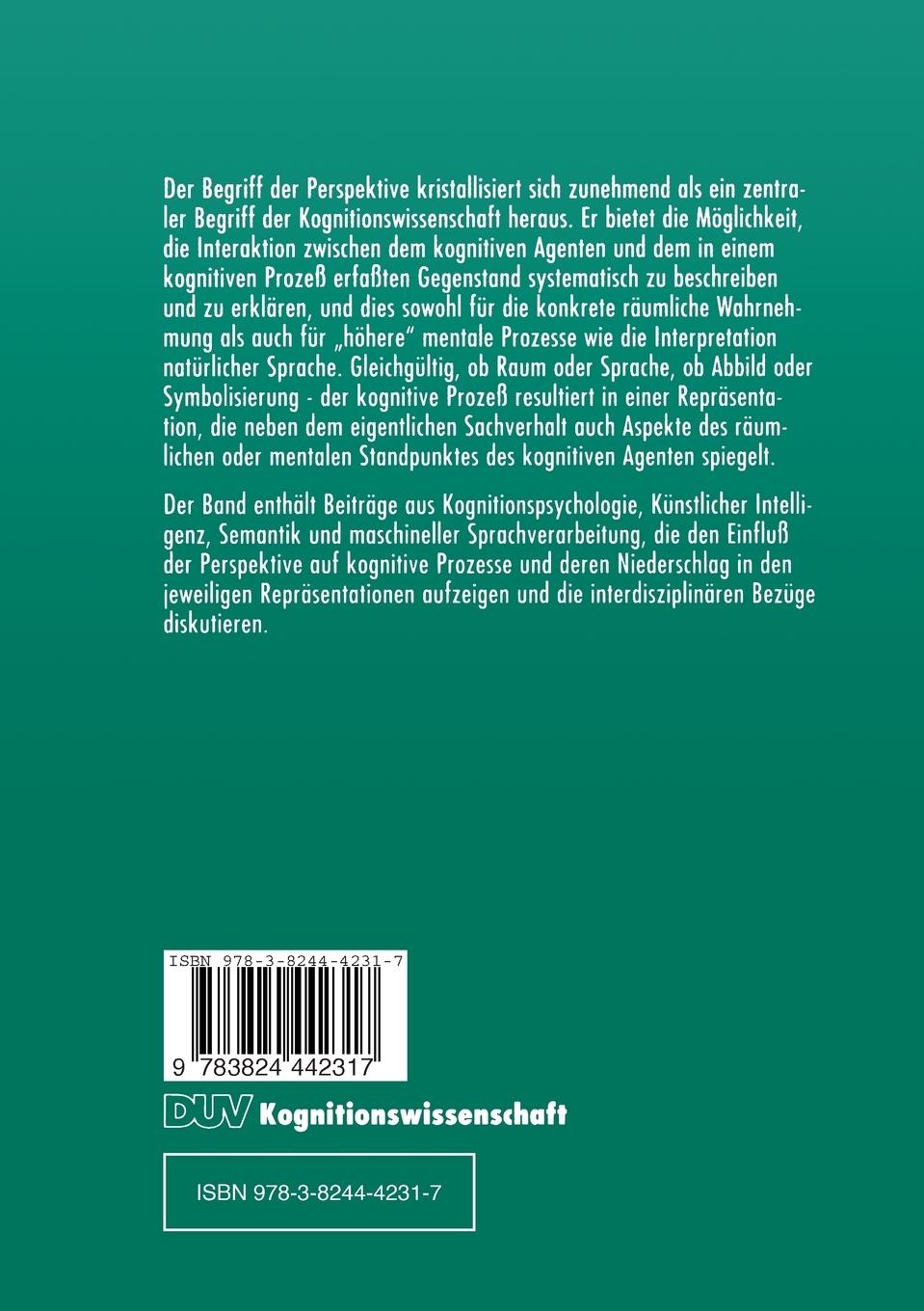 Rückseitencover Perspektive in Sprache und Raum