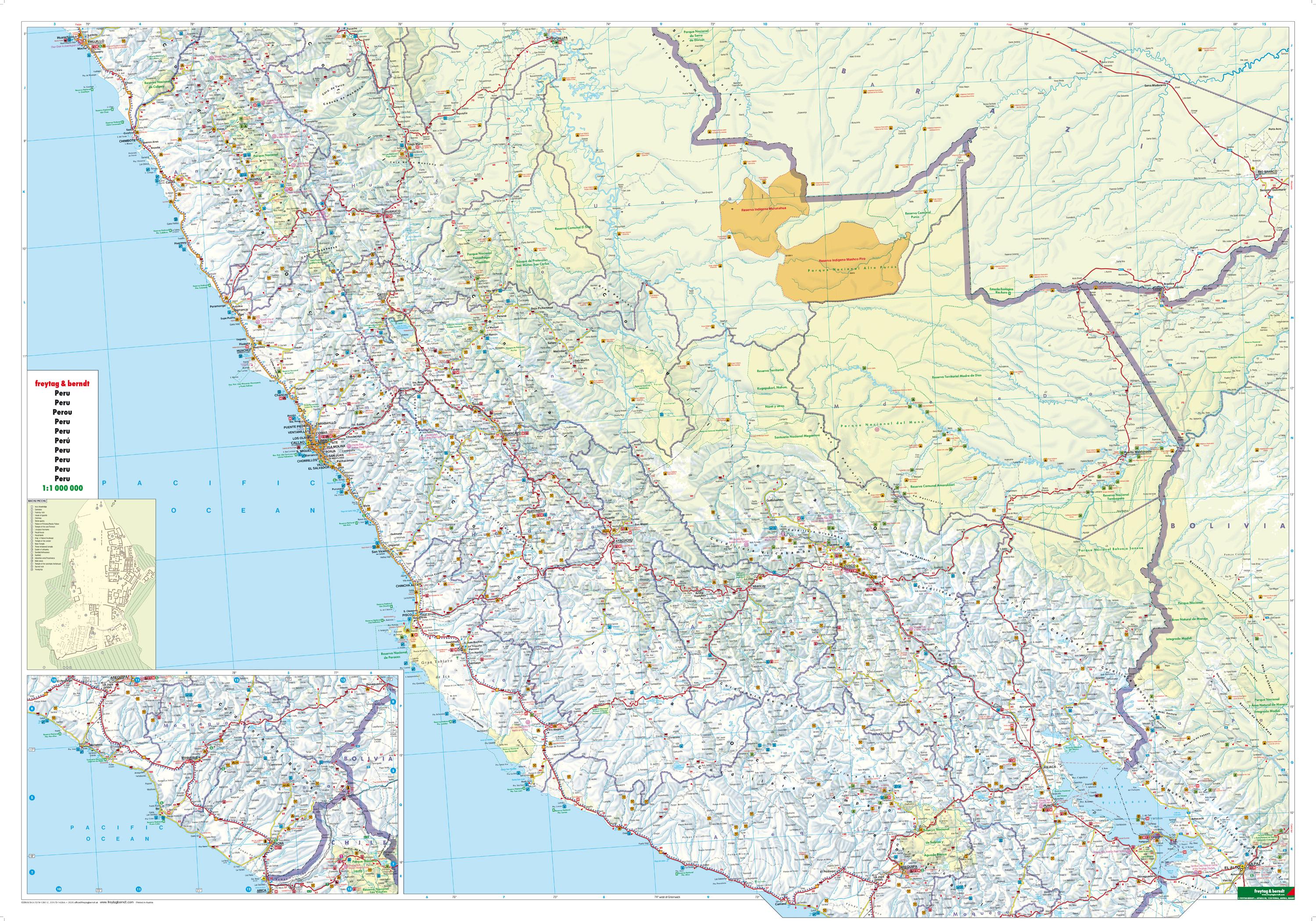 Beispielinhalt (Bild) Peru 1 : 1 000 000. Autokarte