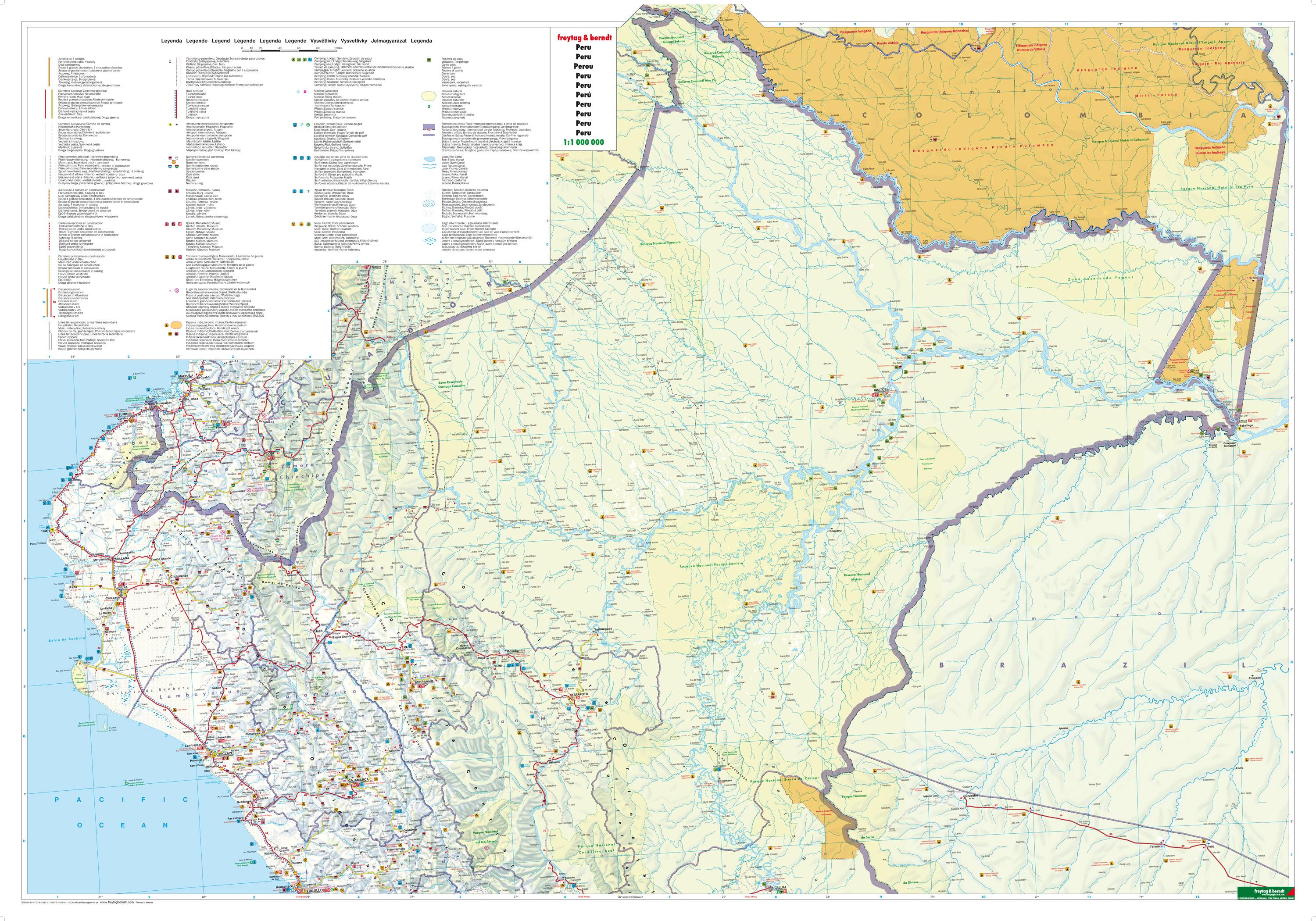 Beispielinhalt (Bild) Peru 1 : 1 000 000. Autokarte