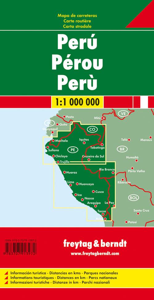 Rückseitencover Peru 1 : 1 000 000. Autokarte