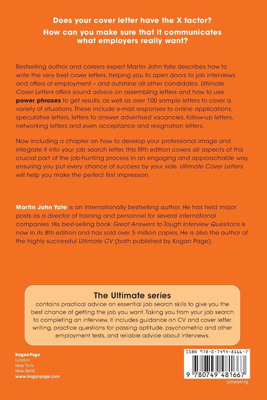 Rückseitencover Ultimate Cover Letters