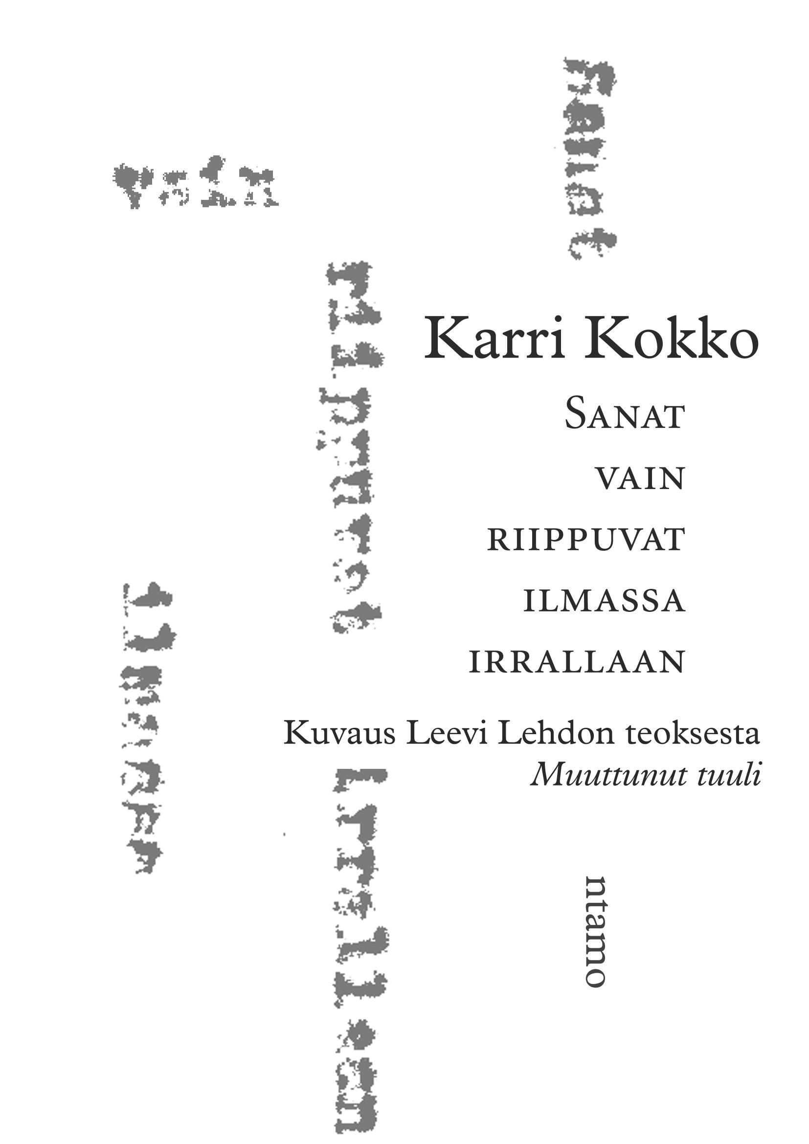 Vorderes Coverbild Sanat vain riippuvat ilmassa irrallaan