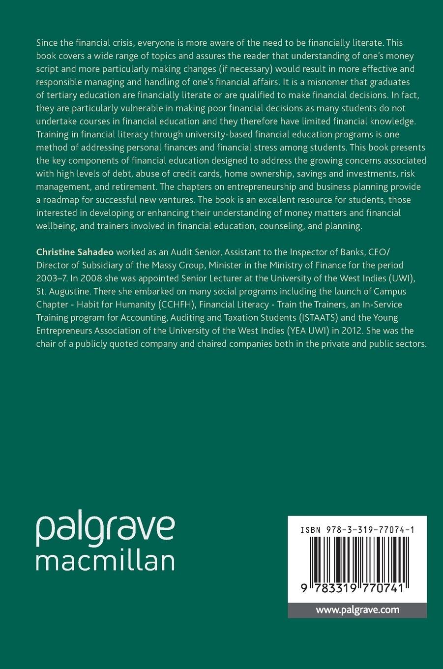 Rückseitencover Financial Literacy and Money Script