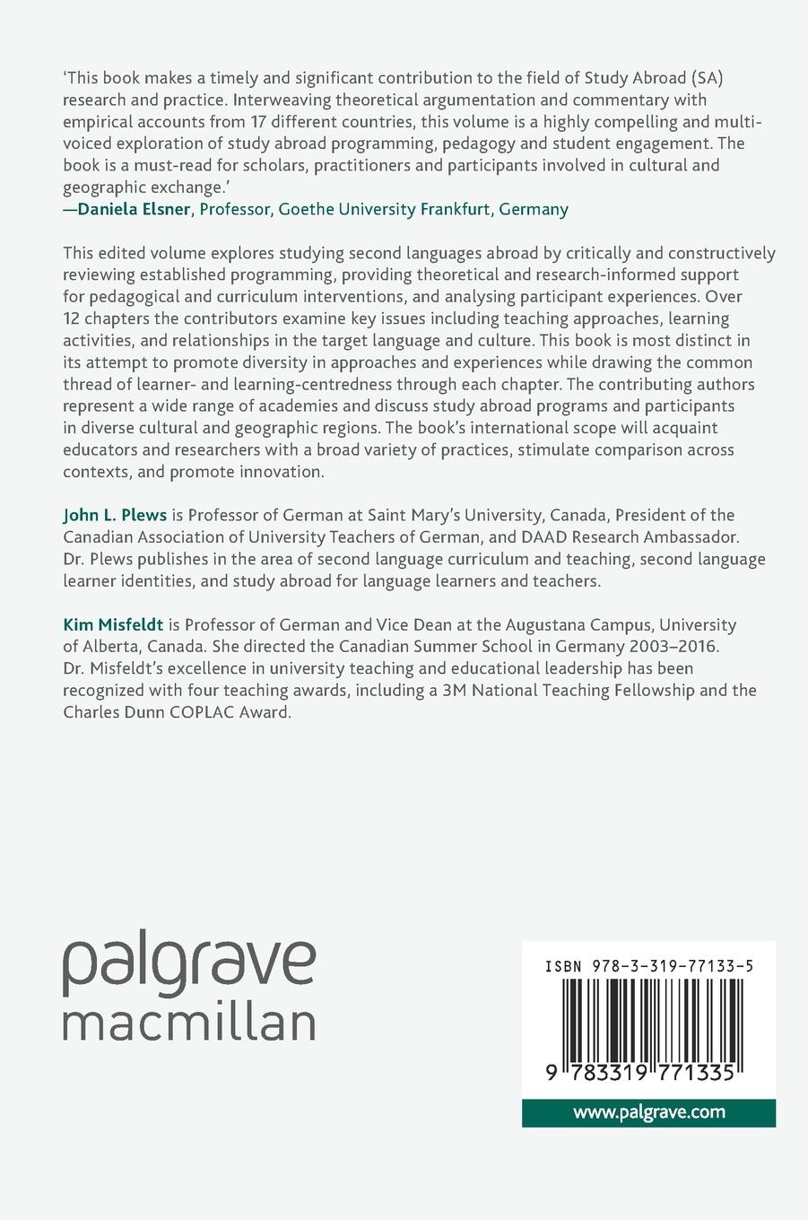 Rückseitencover Second Language Study Abroad