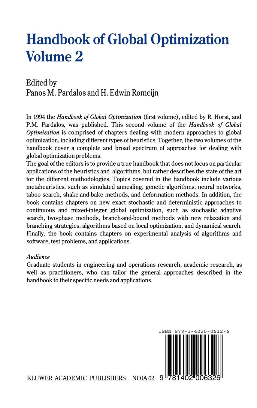 Rückseitencover Handbook of Global Optimization