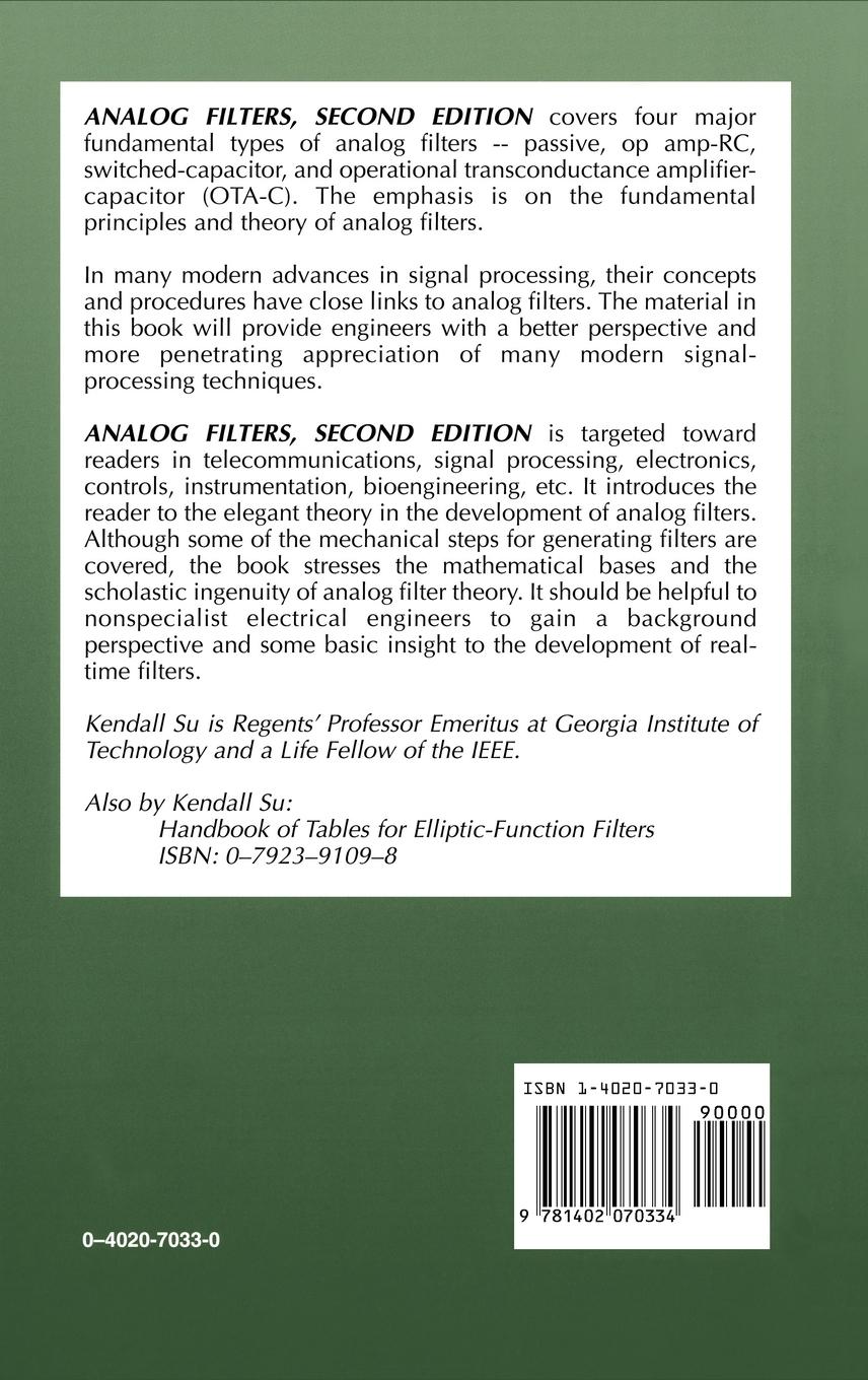 Rückseitencover Analog Filters