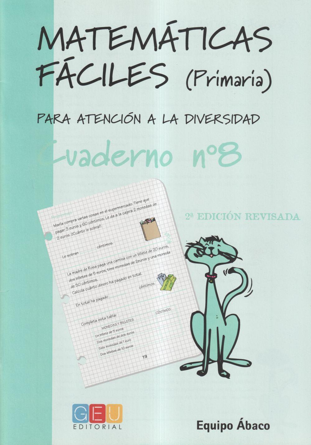 Vorderes Coverbild Matemáticas fáciles 8, Educación Primaria