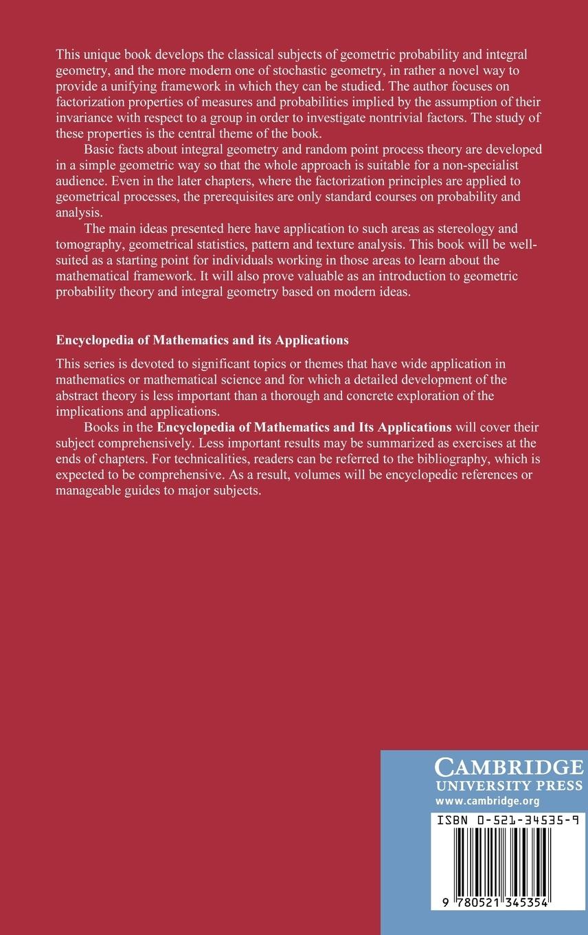 Rückseitencover Factorization Calculus and Geometric Probability