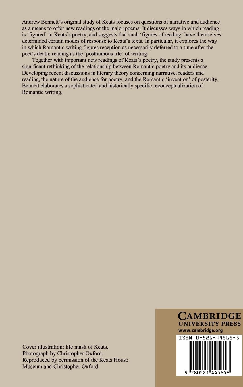 Rückseitencover Keats, Narrative and Audience