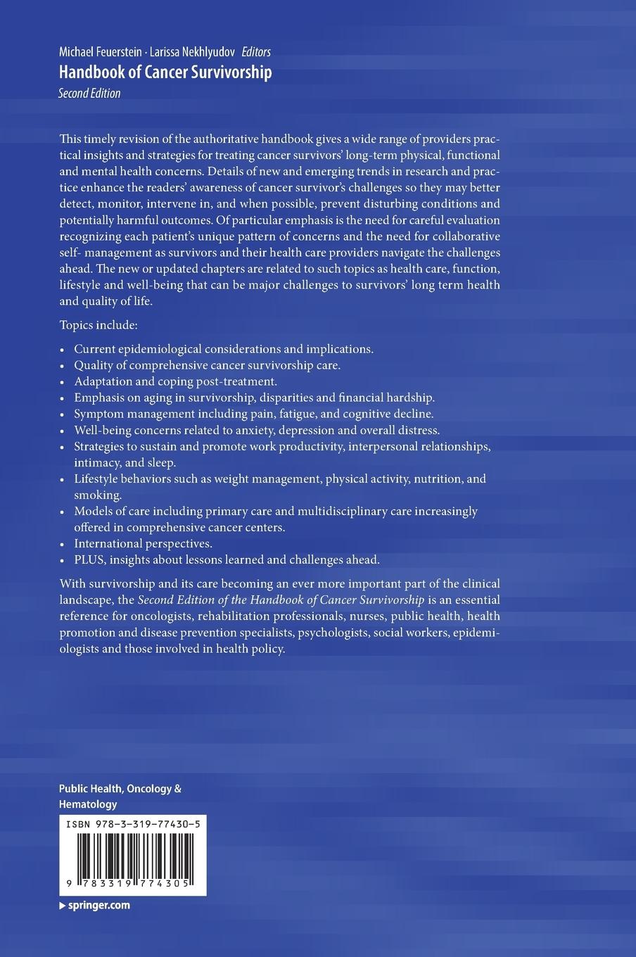 Rückseitencover Handbook of Cancer Survivorship