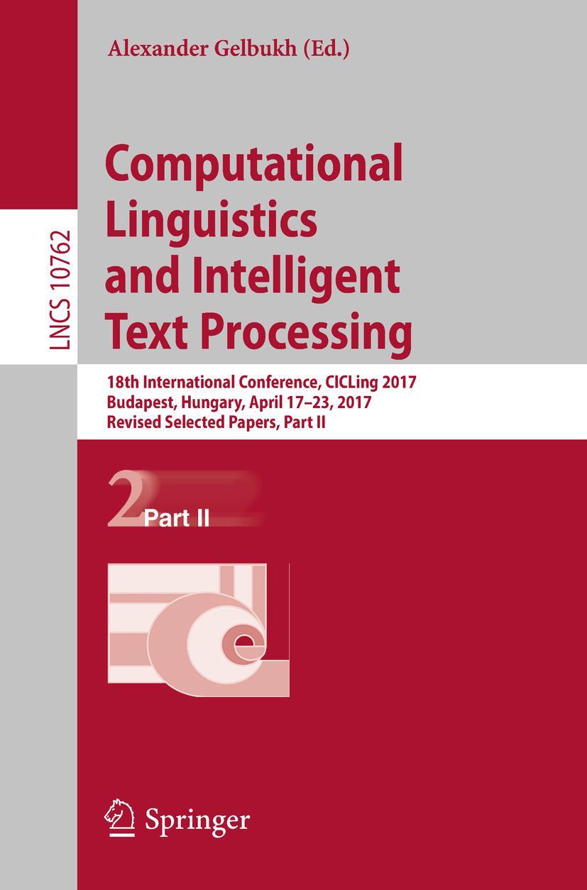 Vorderes Coverbild Computational Linguistics and Intelligent Text Processing