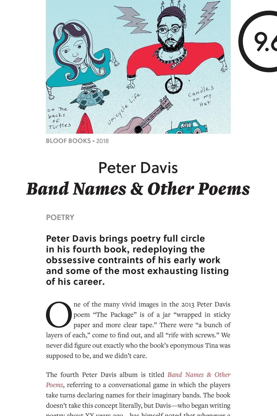 Vorderes Coverbild Band Names & Other Poems