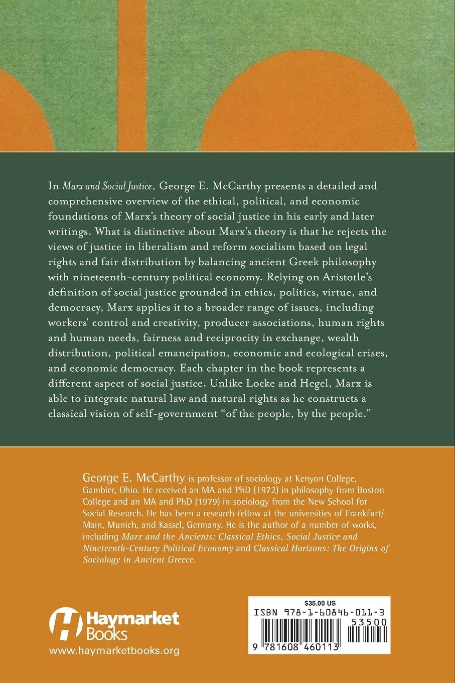 Rückseitencover Marx and Social Justice