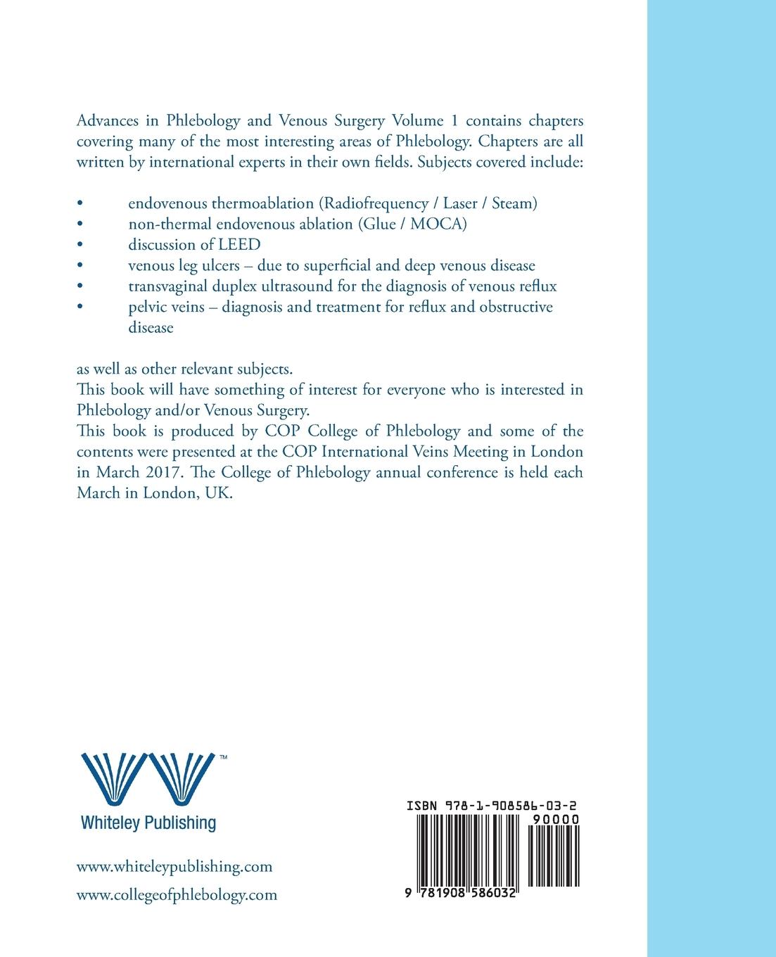 Rückseitencover Advances in Phlebology and Venous Surgery Volume 1