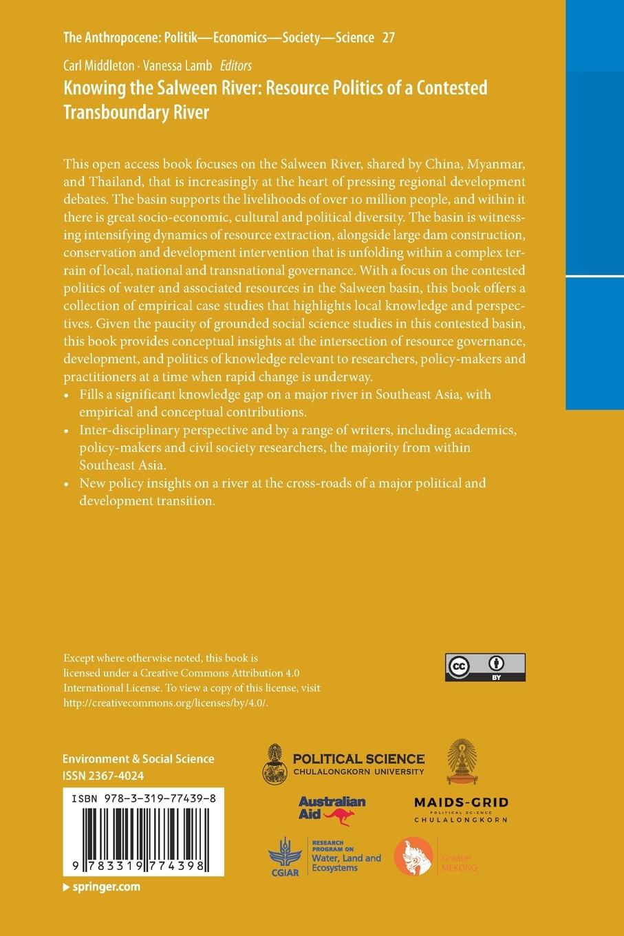 Rückseitencover Knowing the Salween River: Resource Politics of a Contested Transboundary River