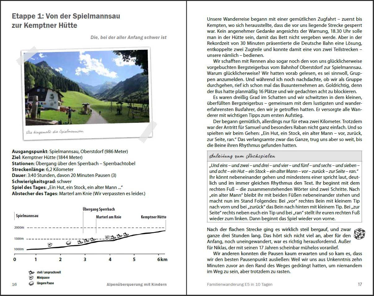 Beispielinhalt (Bild) Alpenüberquerung mit Kindern - Familienwanderung E5 in 10 Tagen